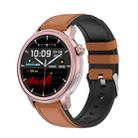 ET470 1.39 inch Color Screen Smart Watch Leather Strap, Support Bluetooth Call / ECG(Brown) - 1