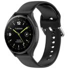 For Xiaomi Watch 2 Solid Color Metal Silver Buckle Silicone Watch Band, Size: L(Black) - 1