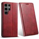 For Samsung Galaxy S23 Ultra 5G Suteni J02 Oil Wax Wallet Leather Phone Case(Red) - 1