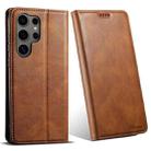 For Samsung Galaxy S22 Ultra 5G Suteni J02 Oil Wax Wallet Leather Phone Case(Brown) - 1