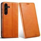 For Samsung Galaxy S23 FE 5G Suteni J02 Oil Wax Wallet Leather Phone Case(Khaki) - 1