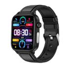 ET570 1.96 inch Color Screen Smart Watch Leather Strap, Support Bluetooth Call / ECG(Black) - 1