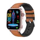 ET570 1.96 inch Color Screen Smart Watch Leather Strap, Support Bluetooth Call / ECG(Brown) - 1
