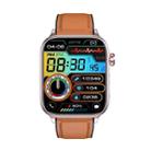 ET570 1.96 inch Color Screen Smart Watch Leather Strap, Support Bluetooth Call / ECG(Brown) - 2