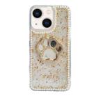 For iPhone 14 Plus Cat Claw Mirror TPU Phone Case(Gold) - 1