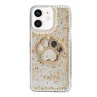For iPhone 12 mini / 13 mini Cat Claw Mirror TPU Phone Case(Gold) - 1