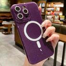 For iPhone 15 Pro Jelly Glitter Solid Color MagSafe TPU Phone Case(Night Purple) - 1