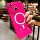 For iPhone 15 Jelly Glitter Solid Color MagSafe TPU Phone Case(Barbie Pink) - 1