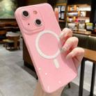 For iPhone 14 Jelly Glitter Solid Color MagSafe TPU Phone Case(Peach Pink) - 1