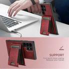 For  Samsung Galaxy S23 5G Suteni H17 Oil Eax Leather MagSafe Detachable Wallet Phone Case(Red) - 3