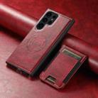 For Samsung Galaxy S25 Ultra 5G Suteni H17 Oil Eax Leather MagSafe Detachable Wallet Phone Case(Red) - 2