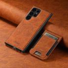 For Samsung Galaxy S23 Ultra 5G Suteni H17 Litchi Texture Leather MagSafe Detachable Wallet Phone Case(Khaki) - 2