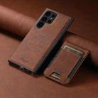 For Samsung Galaxy S22 Ultra 5G Suteni H17 Litchi Texture Leather MagSafe Detachable Wallet Phone Case(Brown) - 2