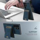For Samsung Galaxy S23+ 5G Suteni H17 Litchi Texture Leather MagSafe Detachable Wallet Phone Case(Blue) - 2