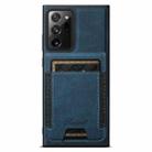 For Samsung Galaxy Note20 Ultra Suteni H17 Litchi Texture Leather MagSafe Detachable Wallet Phone Case(Blue) - 1