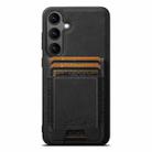 For Samsung Galaxy S25+ 5G Suteni H17 Litchi Texture Leather MagSafe Detachable Wallet Phone Case(Black) - 1