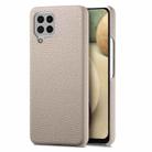 For Samsung Galaxy A12 5G Litchi Oil Edge Leather Back Phone Case(Khaki) - 1