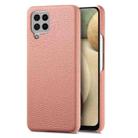 For Samsung Galaxy A12 5G Litchi Oil Edge Leather Back Phone Case(Pink) - 1