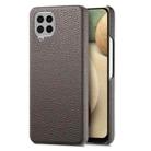 For Samsung Galaxy A12 5G Litchi Oil Edge Leather Back Phone Case(Grey) - 1