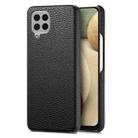For Samsung Galaxy A12 5G Litchi Oil Edge Leather Back Phone Case(Black) - 1
