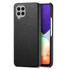 For Samsung Galaxy A22 4G Litchi Oil Edge Leather Back Phone Case(Black) - 1