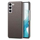 For Samsung Galaxy S22+ 5G Litchi Oil Edge Leather Back Phone Case(Grey) - 1