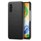 For Samsung Galaxy A04s Litchi Oil Edge Leather Back Phone Case(Black) - 1
