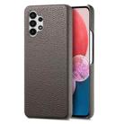 For Samsung Galaxy A13 4G Litchi Oil Edge Leather Back Phone Case(Grey) - 1