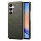 For Samsung Galaxy A35 Litchi Oil Edge Leather Back Phone Case(Green) - 1