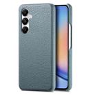For Samsung Galaxy A35 Litchi Oil Edge Leather Back Phone Case(Blue) - 1