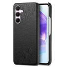 For Samsung Galaxy A55 5G Litchi Oil Edge Leather Back Phone Case(Black) - 1