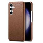 For Samsung Galaxy S23 FE 5G Litchi Oil Edge Leather Back Phone Case(Brown) - 1