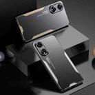 For OPPO A58 Blade Series TPU Hybrid Metal Phone Case(Silver) - 2