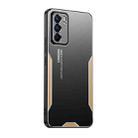 For OPPO Reno6 Blade Series TPU Hybrid Metal Phone Case(Gold) - 1