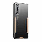 For OPPO Reno3 Pro Blade Series TPU Hybrid Metal Phone Case(Gold) - 1