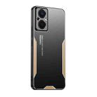 For OPPO A96 Blade Series TPU Hybrid Metal Phone Case(Gold) - 1