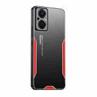 For OPPO A96 Blade Series TPU Hybrid Metal Phone Case(Red) - 1