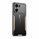 For OPPO K10 Blade Series TPU Hybrid Metal Phone Case(Gold) - 1