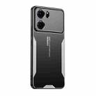 For OPPO K10 Blade Series TPU Hybrid Metal Phone Case(Silver) - 1