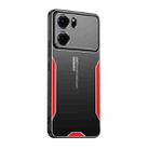 For OPPO Reno4 Blade Series TPU Hybrid Metal Phone Case(Red) - 1