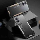 For OPPO  K12X Blade Series TPU Hybrid Metal Phone Case(Silver) - 2