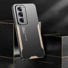 For OPPO Reno12 Global Blade Series TPU Hybrid Metal Phone Case(Gold) - 3