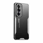 For OPPO Reno12 Global Blade Series TPU Hybrid Metal Phone Case(Silver) - 1