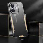 For OPPO A3X  Global Blade Series TPU Hybrid Metal Phone Case(Gold) - 3