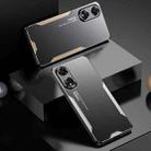 For OPPO A1 Blade Series TPU Hybrid Metal Phone Case(Silver) - 2