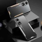 For OPPO A1 Blade Series TPU Hybrid Metal Phone Case(Blue) - 2