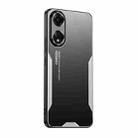 For OPPO A58 4G Blade Series TPU Hybrid Metal Phone Case(Silver) - 1