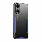 For OPPO A58 4G Blade Series TPU Hybrid Metal Phone Case(Blue) - 1