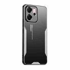 For OPPO Reno14 F Global Blade Series TPU Hybrid Metal Phone Case(Silver) - 1