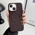 For iPhone 15 Plus MagSafe Thermal Sensor Discoloration Silicone Phone Case(Dark Brown) - 1
